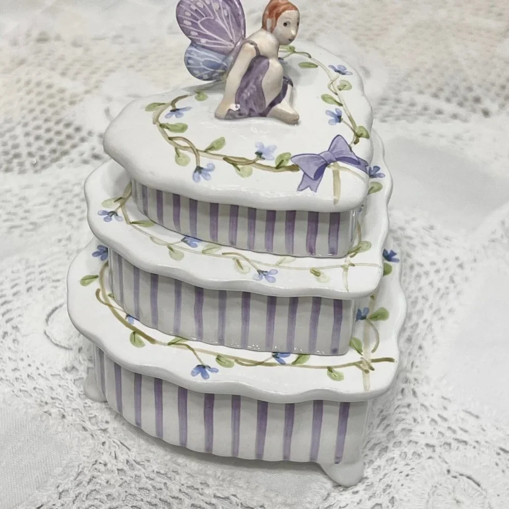 Vintage KHIM Porcelain Trinket Box Jewlery Box